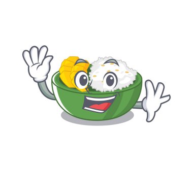 Karikatür plaka mango yapışkan pirinç Sallayarak