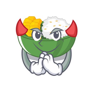 Karikatür Devil mango yapışkan pirinç