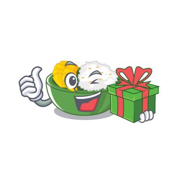 Karikatür hediye mango yapışkan pirinç ile