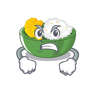 Karikatür kızgın mango yapışkan pirinç