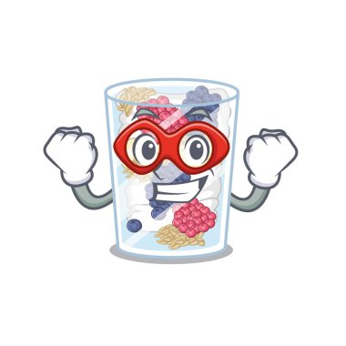 Bir buzdolabında Süper kahraman karikatür parfait