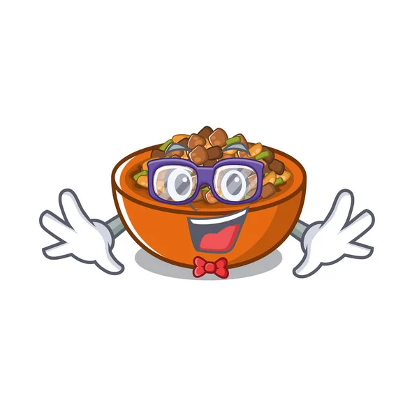 Geek kung pao chicken in a mascot - Stok Vektor