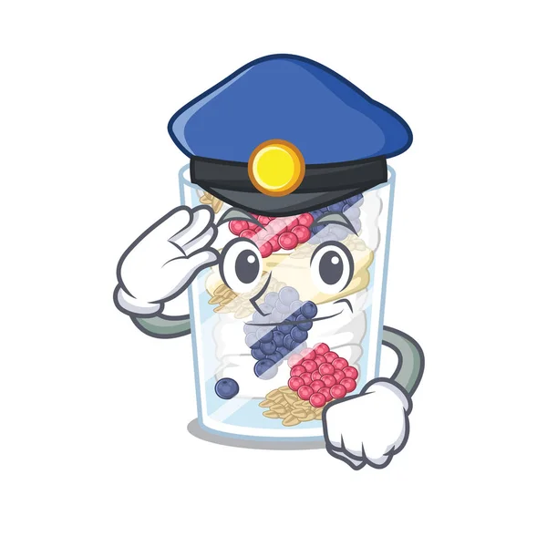 Police parfait is served in character glas — Stock Vector