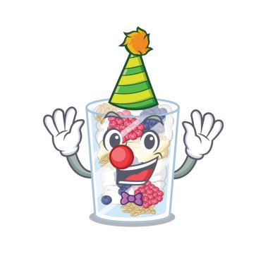 Palyaço parfait karikatür ile izole