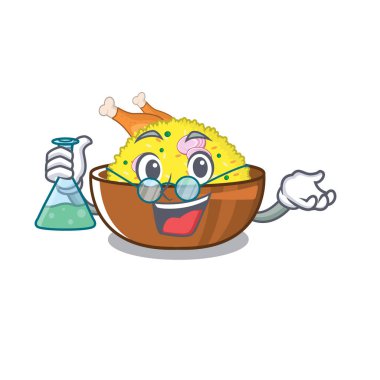 Profesör tavuk biryani karakter tavada pişmiş