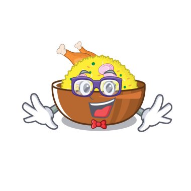 Geek tavuk biryani karakter tavada pişmiş