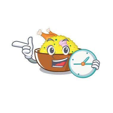 Saat tavuk biryani karakter tavada pişmiş ile