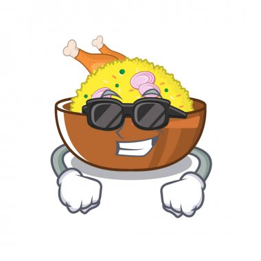 Süper serin tavuk biryani karakter tavada pişmiş