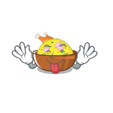 Karikatür şeklinde tavuk biryani dışarı Dil