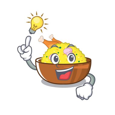 Karikatür şeklinde bir fikir tavuk biryani var