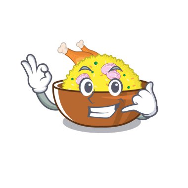 Karikatür şeklinde tavuk biryani çağrı