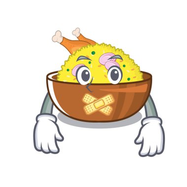 Karikatür şeklinde sessiz tavuk biryani