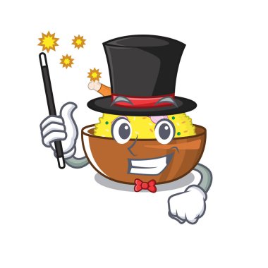 Karikatür şeklinde sihirbaz tavuk biryani