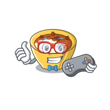 Bir karikatür lunchbox Içinde Gamer Curry pirinç