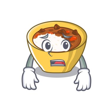 Bir karikatür beslenme çantasında Afraid Curry pirinç