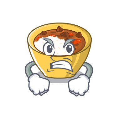 Bir karikatür beslenme çantasında Angry Curry pirinç