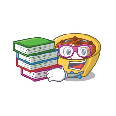 Karakter şeklinde kitap köri pirinç ile Öğrenci