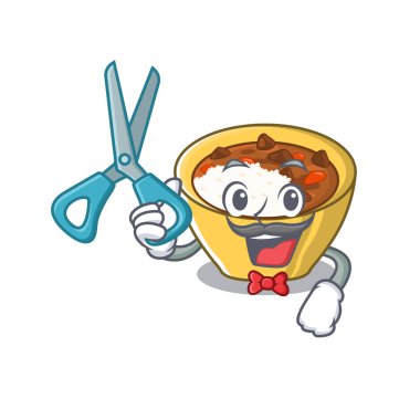 Berber pirinç köri maskot kaplarda servis