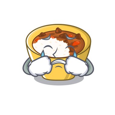 Bir karikatür beslenme çantasında Ağlayan Köri pilavı