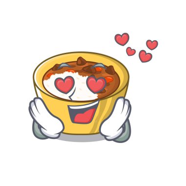 Bir karikatür lunchbox içinde aşık Curry pirinç