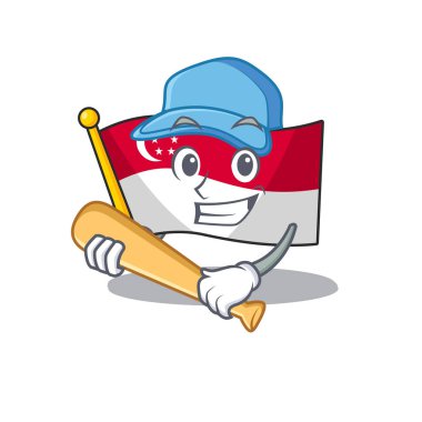Maskot şeklinde beyzbol bayrağı singapur oynamak