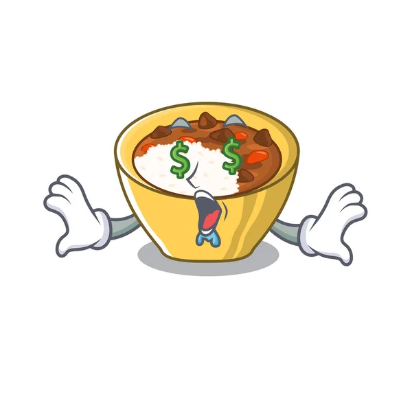 Money Eye Curry rijst in de vorm van de figuur — Stockvector