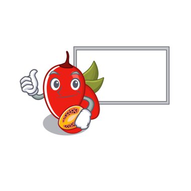 Karakter meyve sepeti kurulu tamarillo betaceum ile Thumbs up