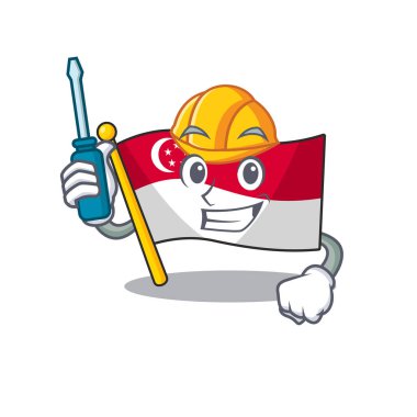 Karikatür dolabında saklanan otomotiv singapur bayrakları