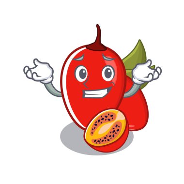 Grinning tamarillo betaceum karikatür ağacında yetişir