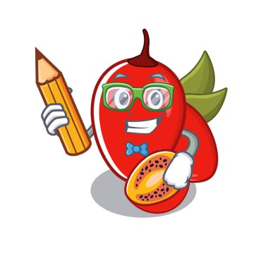 Öğrenci tamarillo betaceum karikatür ağacında yetişir