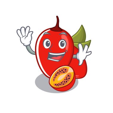 Waving tamarillo betaceum karikatür ağacında yetişir