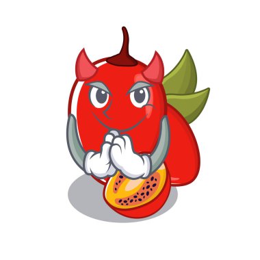 Devil tamarillo betaceum karikatür izole