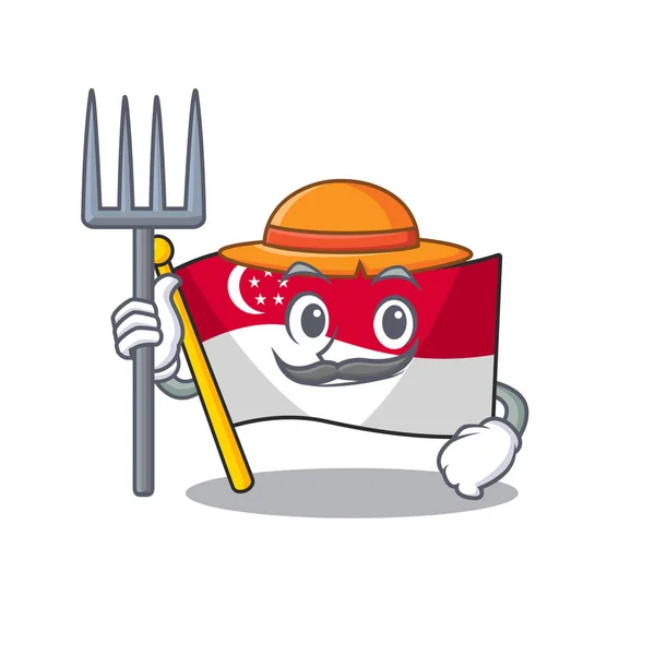 Boer vlag Singapore in de mascotte vorm — Stockvector