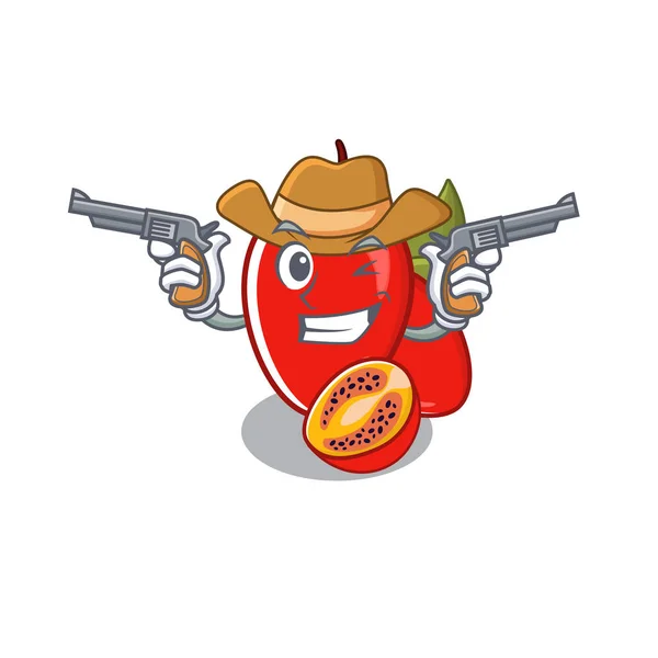 Cowboy tamarillo betaceum dans le panier de fruits de caractère — Image vectorielle