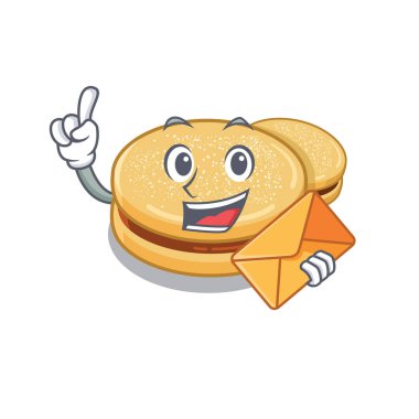 Karikatür şeklinde zarf alfajores ile