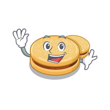 Karikatür şeklinde alfajores sallayarak