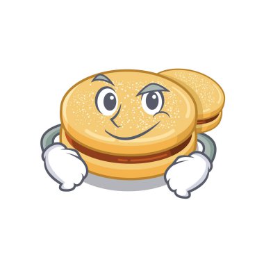 Karikatür şeklinde alfajores sırıtarak