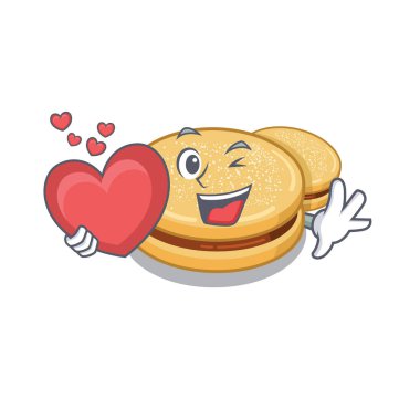 Kalp alfajores ile karakter fırınlarda pişirilir