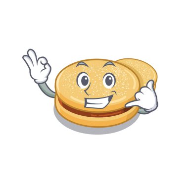 Bana maskotile izole alfajores çağrı