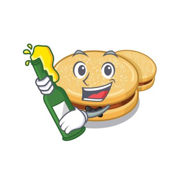 Maskot ile izole bira alfajores ile