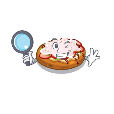 Dedektif Bruschetta bir karikatür beslenme çantası içinde