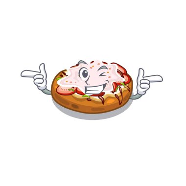 Bir karikatür beslenme çantası içinde Wink bruschetta