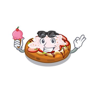 Bir karikatür lunchbox dondurma bruschetta ile