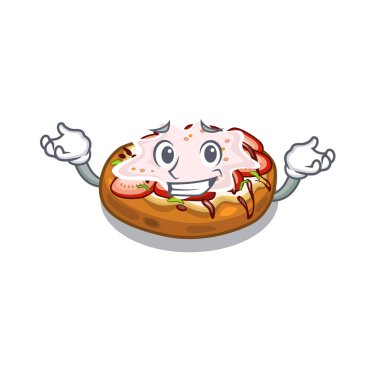 Bir karikatür lunchbox içinde Grinning bruschetta