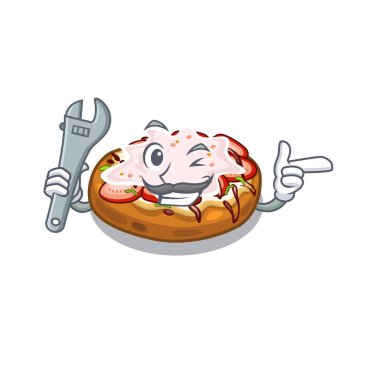 Mekanik bruschetta karakteri ile izole