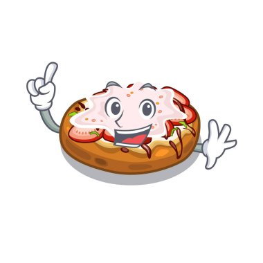 Finger bruschetta karakter izole