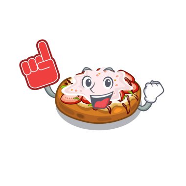 Köpük parmak bruschetta karakter izole