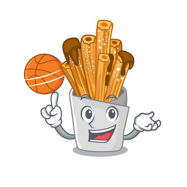Karikatür şeklinde basketbol churros ile