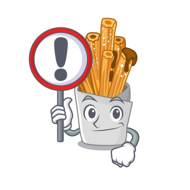 Karikatür şeklinde ile işaret churros ile