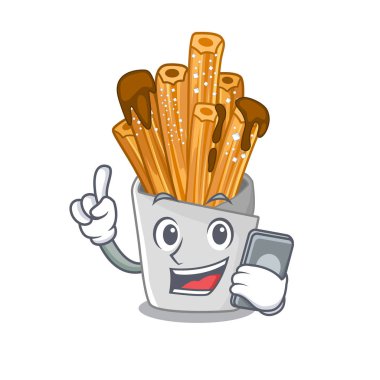 Karikatür şeklinde telefon churros ile